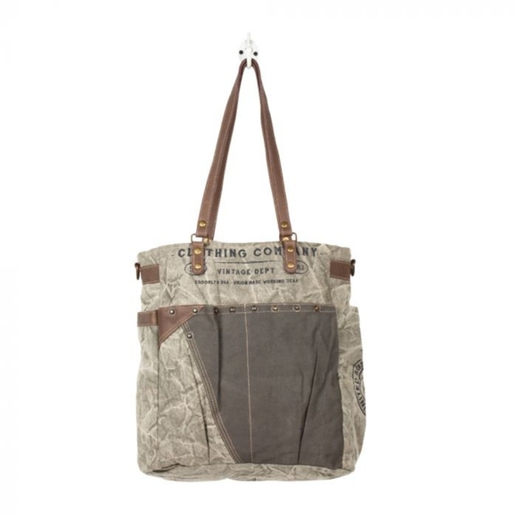 Myra Broil Vintage Wash shoulder bag, upcycled canvas, leather - Picture 2 of 4